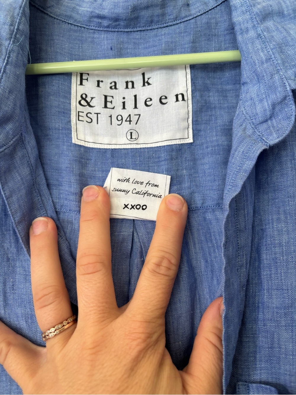 Frank & Eileen Blue Linen Button-Front Maxi Shirt Dress - Picture 4 of 6